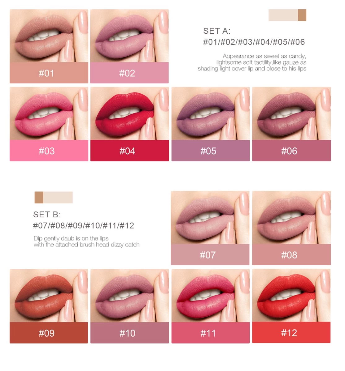 HANDAIYAN® | Set Van 12 | Liquid Lipsticks | Matte Lippenstift | Vloeibare Lippenstift | Waterproof | Make Up Set | Geschenkset | Giftset | Lipstick | Lippenstift | Lipgloss 5 HANDAIYAN® | Set Van 12 | Liquid Lipsticks | Matte Lippenstift | Vloeibare Lippenstift | Waterproof | Make Up Set | Geschenkset | Giftset | Lipstick | Lippenstift | Lipgloss - Afbeelding 5