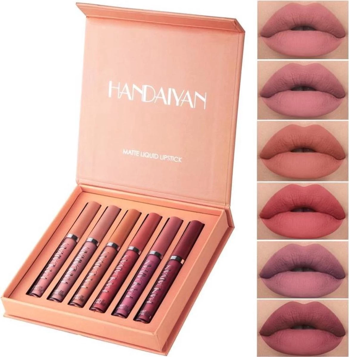 Set Van 6 X Matte Lip Gloss Nude | Lipgloss Matte Set | Waterproof | Nude Kleuren 1 Set Van 6 X Matte Lip Gloss Nude | Lipgloss Matte Set | Waterproof | Nude Kleuren