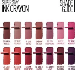 Maybelline SuperStay Ink Crayon Matte Lippenstift - 35 Treat Yourself - Roze -14 Gr -Mode-Cosmetica Winkel 1200x1116 2