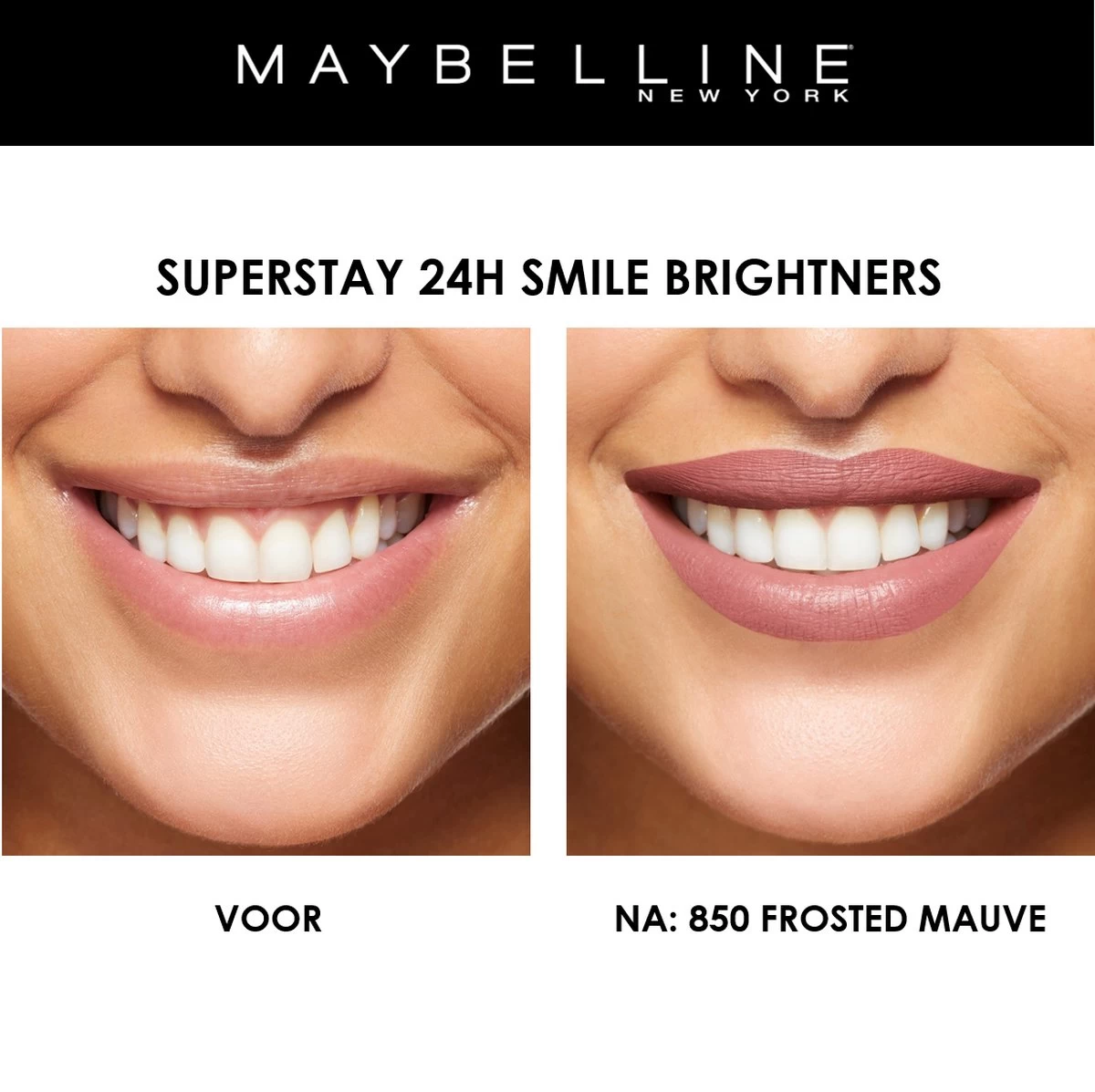 Maybelline SuperStay 24H Smile Brighters Lippenstift - 850 Frosted Mauve - Roze - Langhoudend 7 Maybelline SuperStay 24H Smile Brighters Lippenstift - 850 Frosted Mauve - Roze - Langhoudend - Afbeelding 7