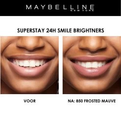 Maybelline SuperStay 24H Smile Brighters Lippenstift - 850 Frosted Mauve - Roze - Langhoudend 18 Maybelline SuperStay 24H Smile Brighters Lippenstift - 850 Frosted Mauve - Roze - Langhoudend -Mode-Cosmetica Winkel 1200x1197 9