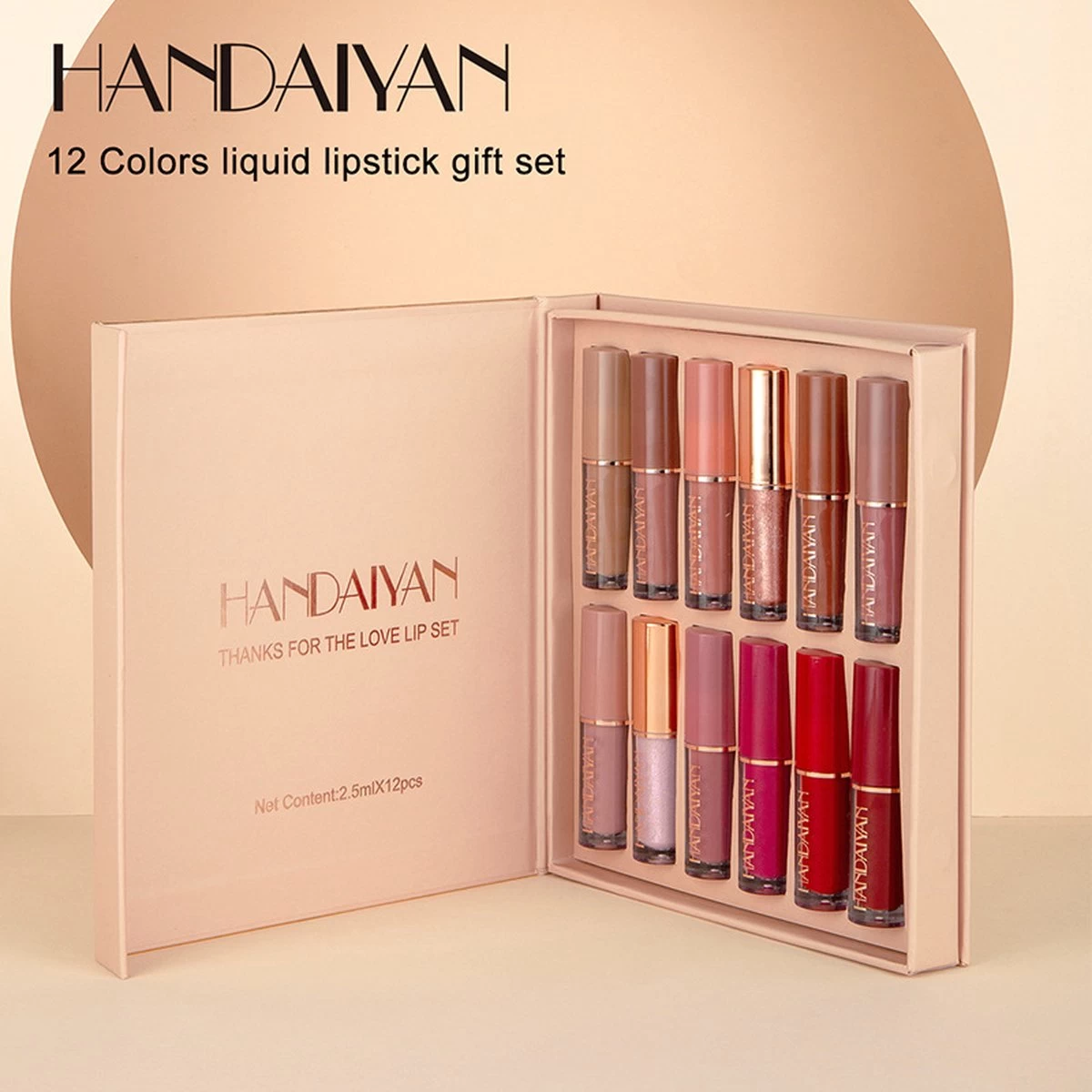 HANDAIYAN | Set Van 12 | Liquid Lipsticks | Matte Lippenstift | Vloeibare Lippenstift | Waterproof | Make Up Set | Geschenkset | Giftset | Lipstick | Lippenstift | Lipgloss 1 HANDAIYAN | Set Van 12 | Liquid Lipsticks | Matte Lippenstift | Vloeibare Lippenstift | Waterproof | Make Up Set | Geschenkset | Giftset | Lipstick | Lippenstift | Lipgloss