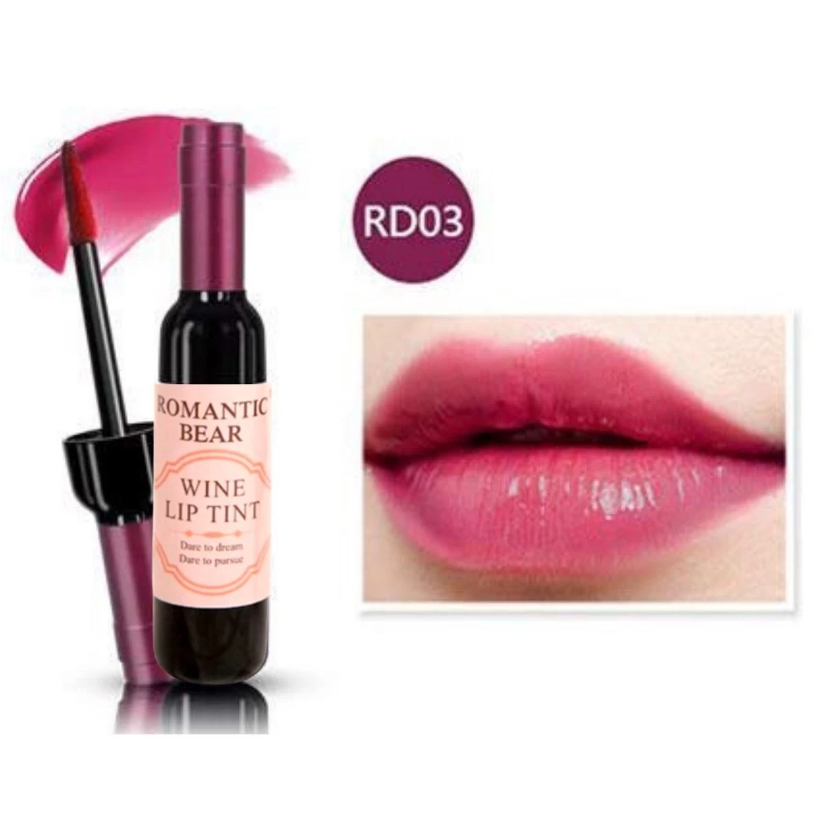 Romantic Bear® Lippenstift - Wijn - Wine - Wijnfles - Lipgloss - Lipstick - Make Up - Rose - Merlot Burgundy - Wine Lip Tint 2 Romantic Bear® Lippenstift - Wijn - Wine - Wijnfles - Lipgloss - Lipstick - Make Up - Rose - Merlot Burgundy - Wine Lip Tint - Afbeelding 2