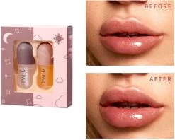 Merkloos Palm Cosmetics Lip Plumper Dag En Nacht (2 Stuks) - Lip Filler - Lip Vergroter - Volle Lippen - Gember Extract & Vitamine E - (Gratis Levering)