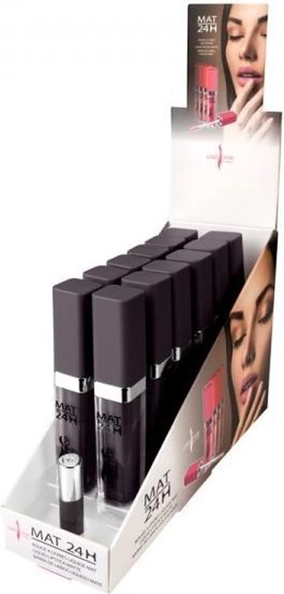 Lovely Pop Cosmetics - Vloeibare Lipstick - Mat - 24H - Donker Paars, Bijna Zwart - Nummer 40318 2 Lovely Pop Cosmetics - Vloeibare Lipstick - Mat - 24H - Donker Paars, Bijna Zwart - Nummer 40318 - Afbeelding 2