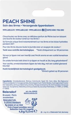 Labello Fruity Shine Peach Lippenbalsem - 5.5ml -Mode-Cosmetica Winkel 747x1200 3