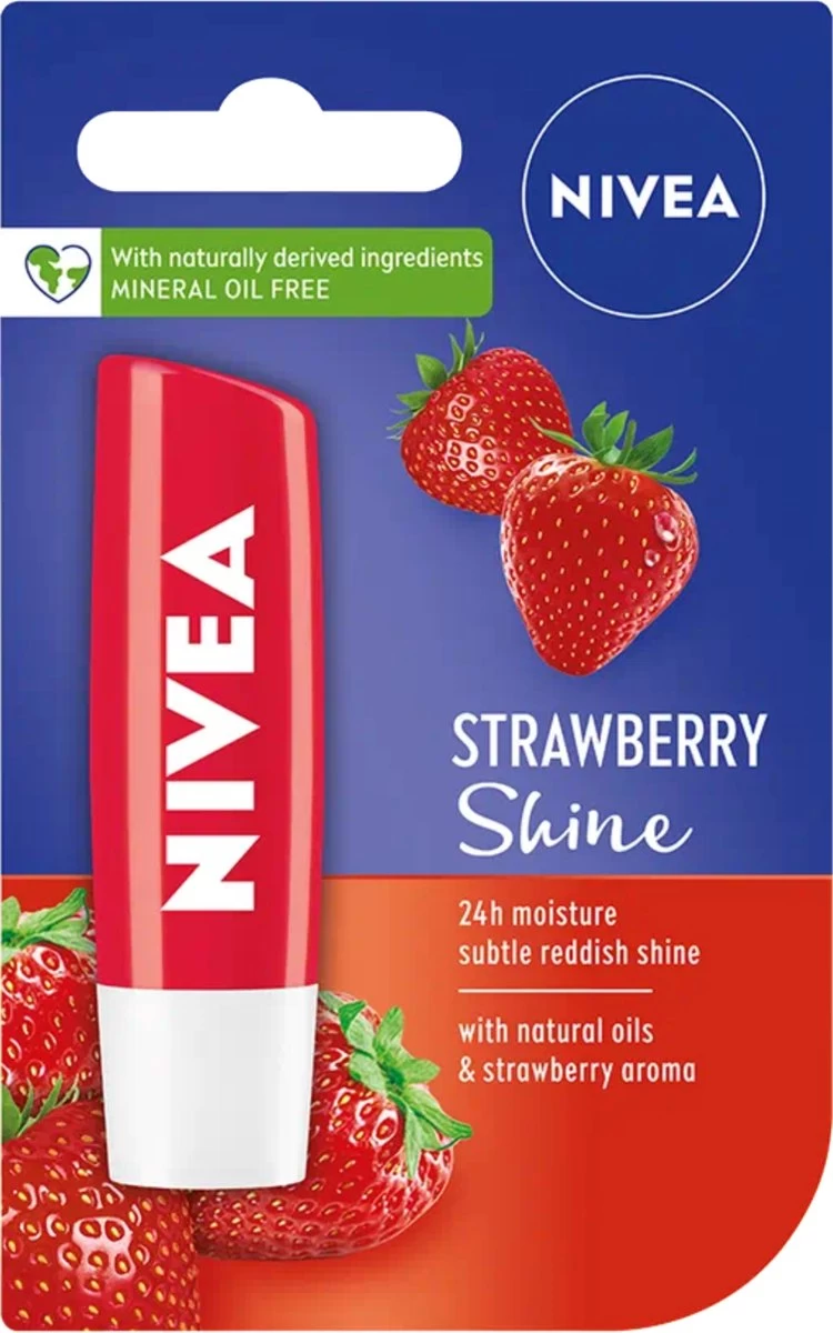 Nivea - Labello Strawberry Shine Lippenbalsem - 5,5 Ml Stick - Lipbalsem - Lipbalm - Lipverzorging - Verrijkt Met Shea Boter En Bio Jojoba Olie 1 Nivea - Labello Strawberry Shine Lippenbalsem - 5,5 Ml Stick - Lipbalsem - Lipbalm - Lipverzorging - Verrijkt Met Shea Boter En Bio Jojoba Olie