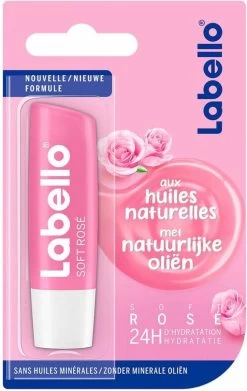 Labello - Lippenbalsem Soft Rosé - Lipverzorging - Lipbalm - Droge Lippen - 24 Uurs Werking - Dames - Meisjes - Kunststof - Roze