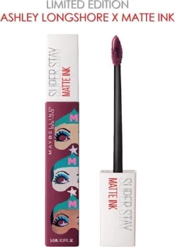 Maybelline Superstay Langhoudende Lippenstift - Matte Ink X Ashley Longshore - 40 Believer - Paars - Limited Edition -Mode-Cosmetica Winkel 849x1200