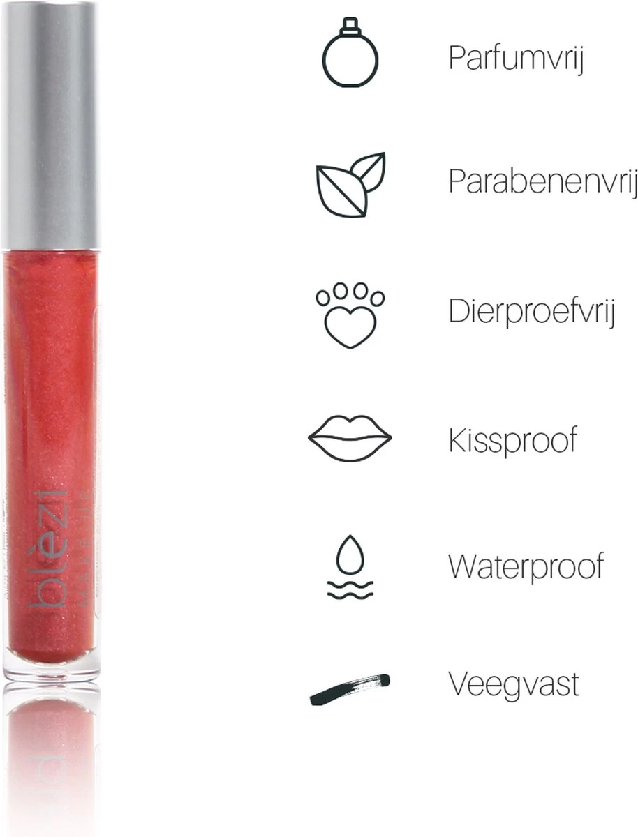 Blèzi® Lip Fix 70 Brilliant Cherry - Lipstick - Lippenstift Langhoudend - Rood Roze 5 Blèzi® Lip Fix 70 Brilliant Cherry - Lipstick - Lippenstift Langhoudend - Rood Roze - Afbeelding 5