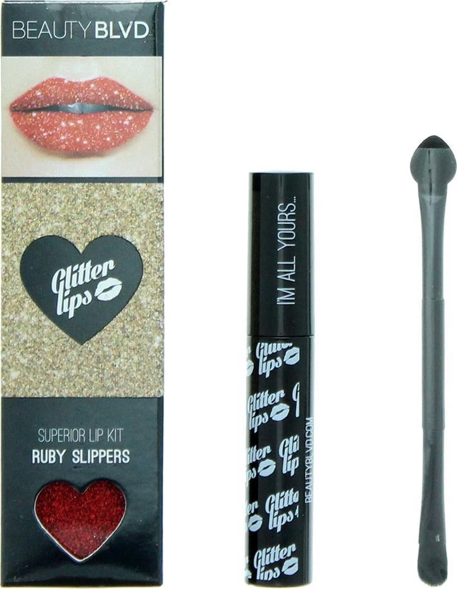 Beauty Blvd Glitter Lips Ruby Slippers 3 Piece Gift Set: Gloss Bond 3.5ml - Glitter 3g - Lip Brush 1 Beauty Blvd Glitter Lips Ruby Slippers 3 Piece Gift Set: Gloss Bond 3.5ml - Glitter 3g - Lip Brush