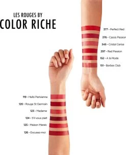 L’Oréal Paris Lippenstift Color Riche Satin - 125 Maison Marais Rood -Mode-Cosmetica Winkel 983x1200